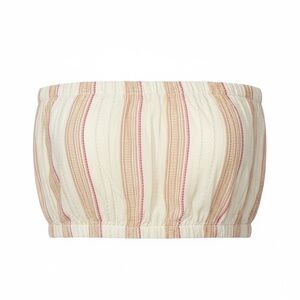 Elan pink/gold striped strapless top, medium